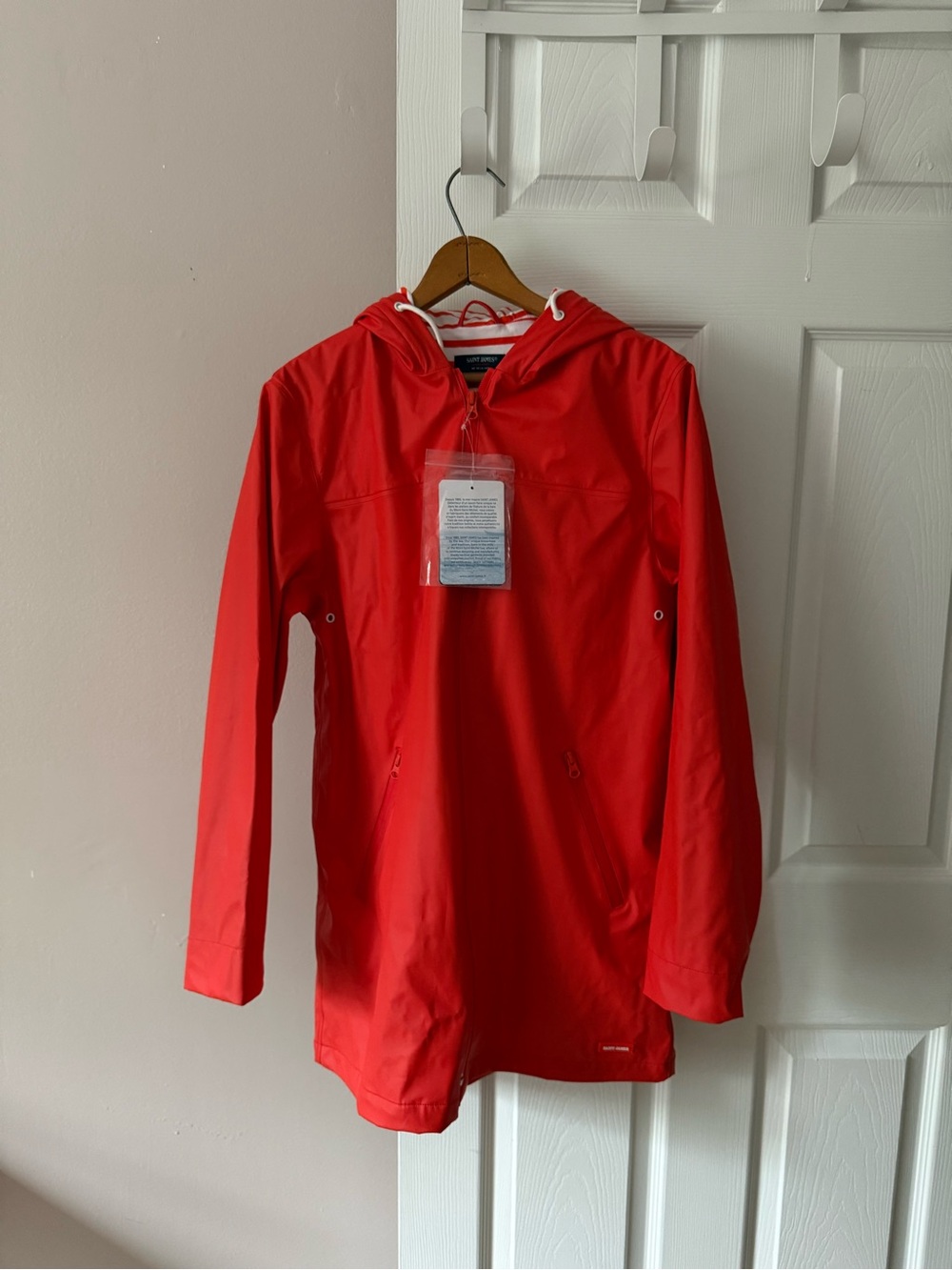 NWT Saint James Ste Emma Waterproof Orange Raincoat Women’s Size T38